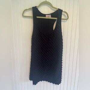 Love on a Hanger Black Ruffle Racerback Tunic Tank L